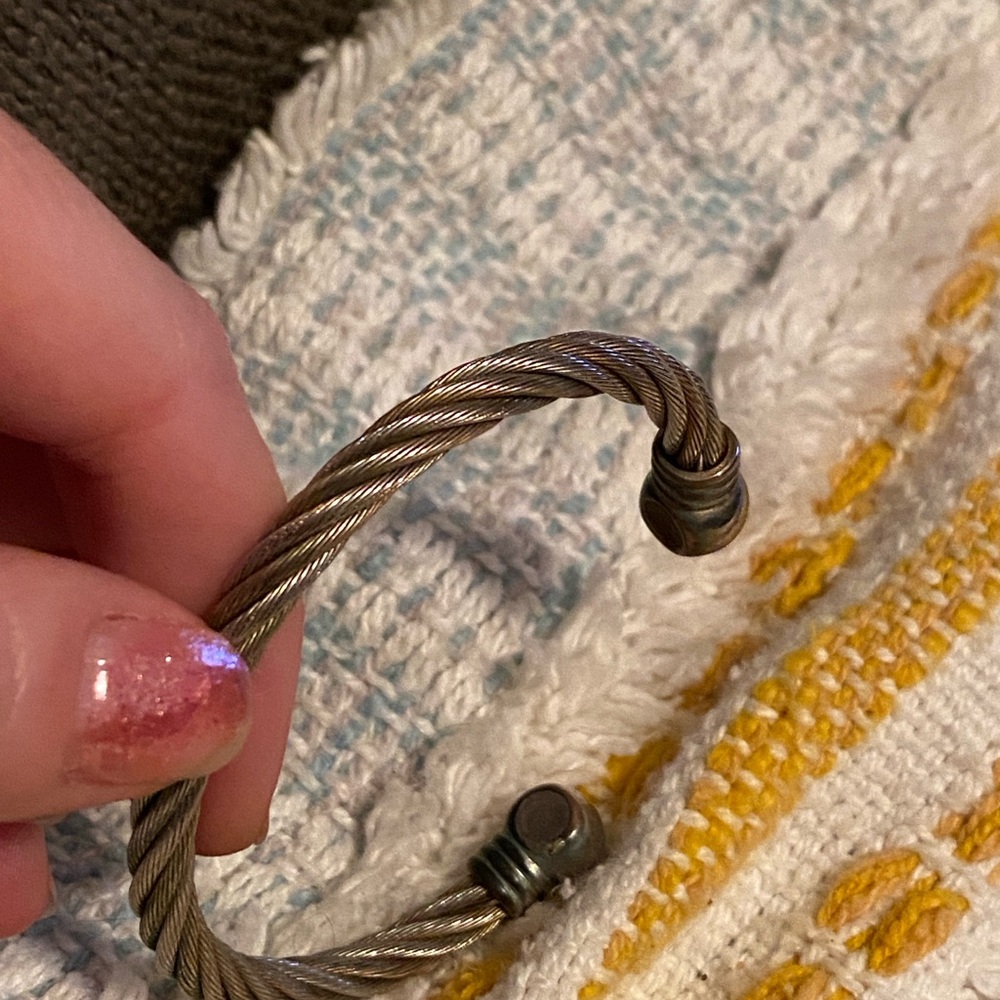 Silver tone cable bracelt, vintage